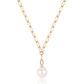 Goldplattierte Silberhalskette mit weißer Süßwasserperle