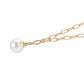 Goldplattierte Silberhalskette mit weißer Süßwasserperle