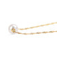 Goldplattierte Silberhalskette mit weißer Süßwasserperle