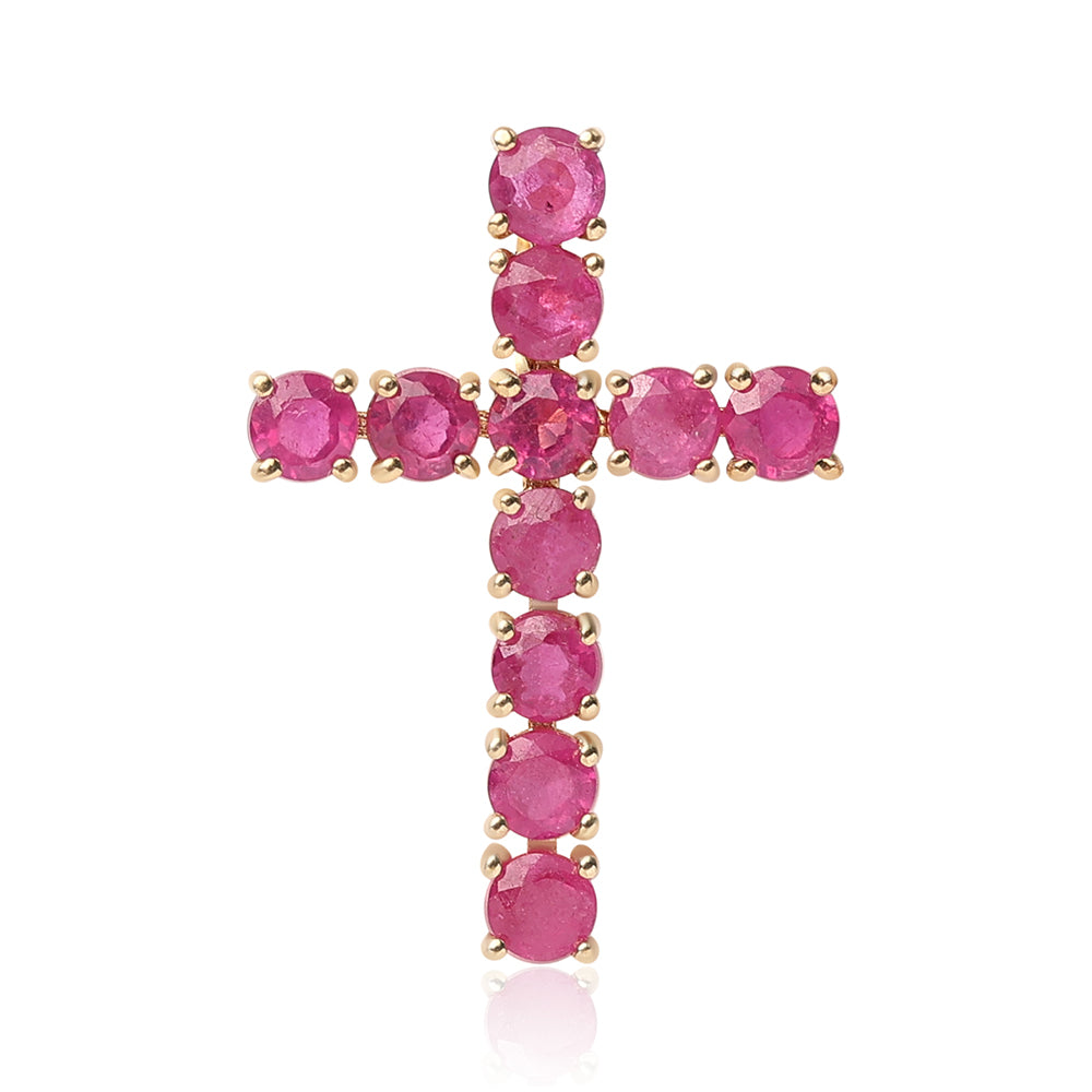 Goldplattierter Silberanhänger mit Rubin aus Mosambik 1 