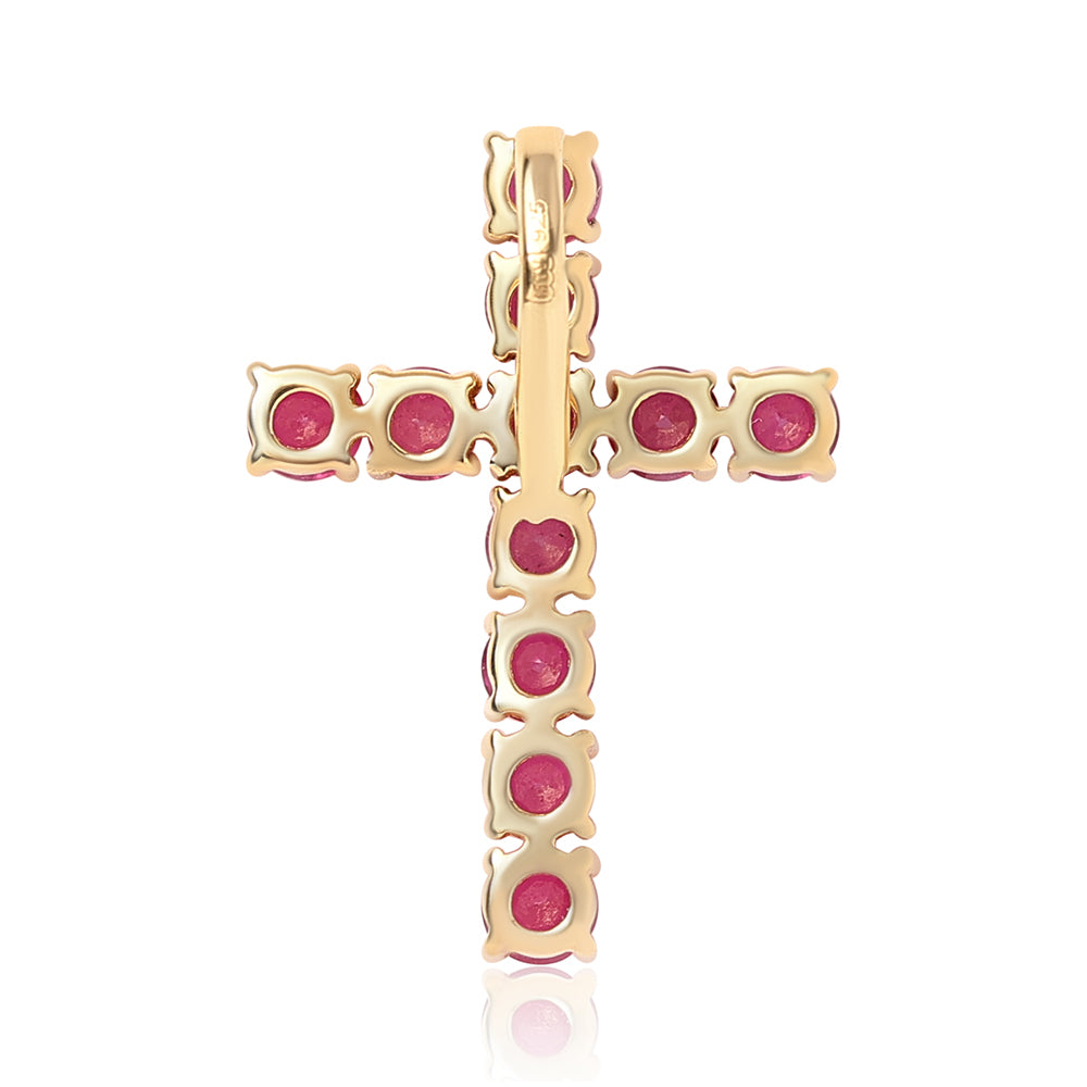 Goldplattierter Silberanhänger mit Rubin aus Mosambik