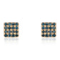 Goldplattierte Silberohrringe mit blauem Diamant