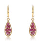 Goldplattierte Silberohrringe mit Rubin aus Mosambik und weißem Topas