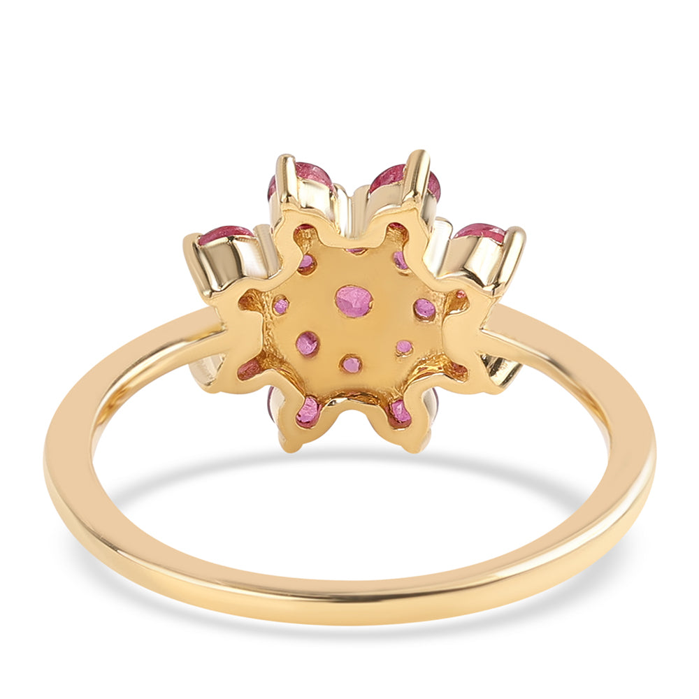 Goldplattierter Silberring mit Rubin aus Mosambik 3 