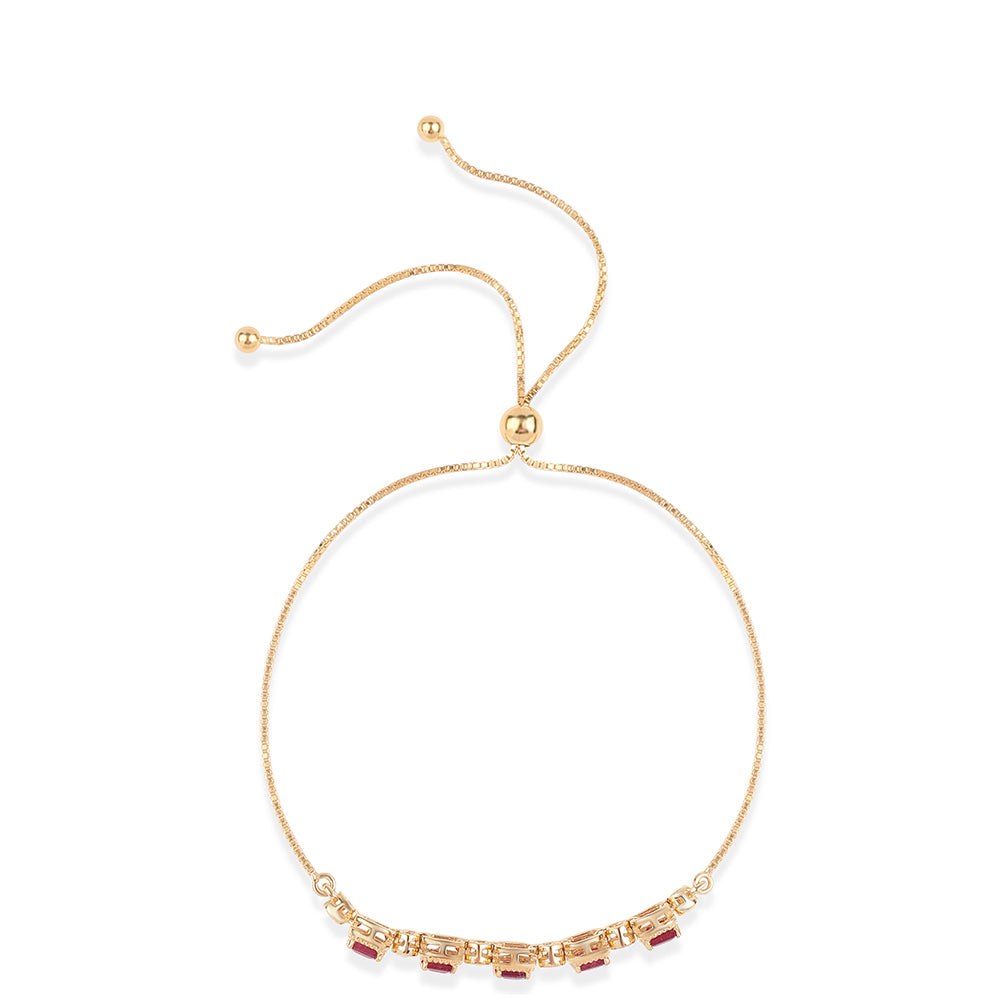 Goldplattiertes Silberarmband mit Rubin aus Mosambik und weißem Topas 3 