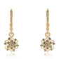 Goldplattierte Silberohrringe mit blauem Diamant