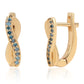 Goldplattierte Silberohrringe mit blauem Diamant