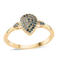 Goldplattierter Silberring mit blauem Diamant
