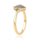 Goldplattierter Silberring mit blauem Diamant