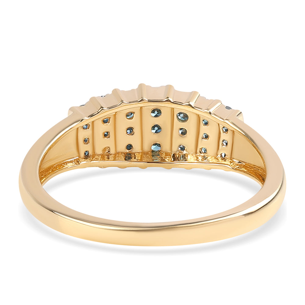 Goldplattierter Silberring mit blauem Diamant 2 