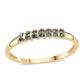 Goldplattierter Silberring mit blauem Diamant