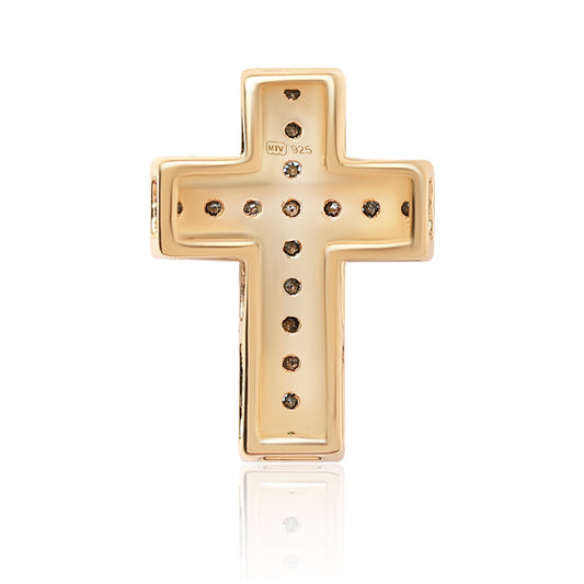 Goldplattierter Silberanhänger mit blauem Diamant