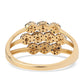 Goldplattierter Silberring mit blauem Diamant