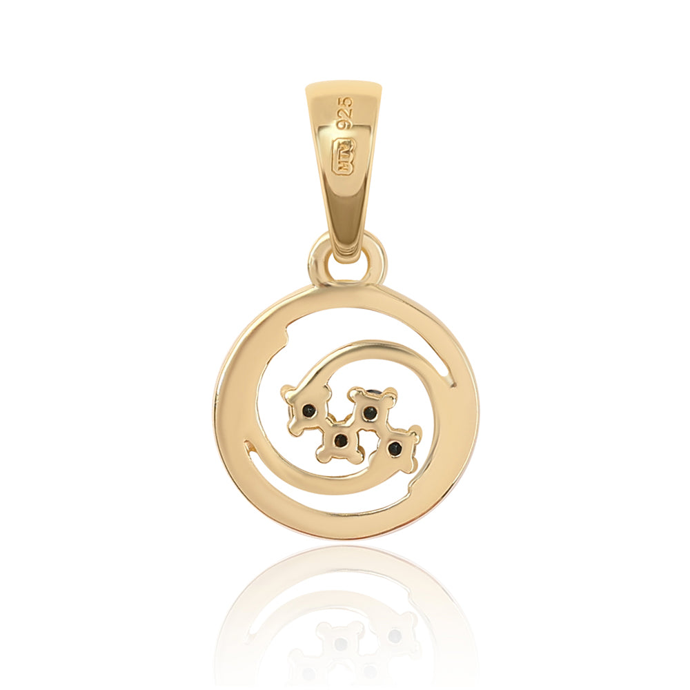 Goldplattierter Silberanhänger mit blauem Diamant