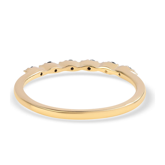 Goldplattierter Silberring mit blauem Diamant