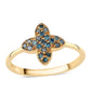 Goldplattierter Silberring mit blauem Diamant