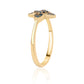 Goldplattierter Silberring mit blauem Diamant