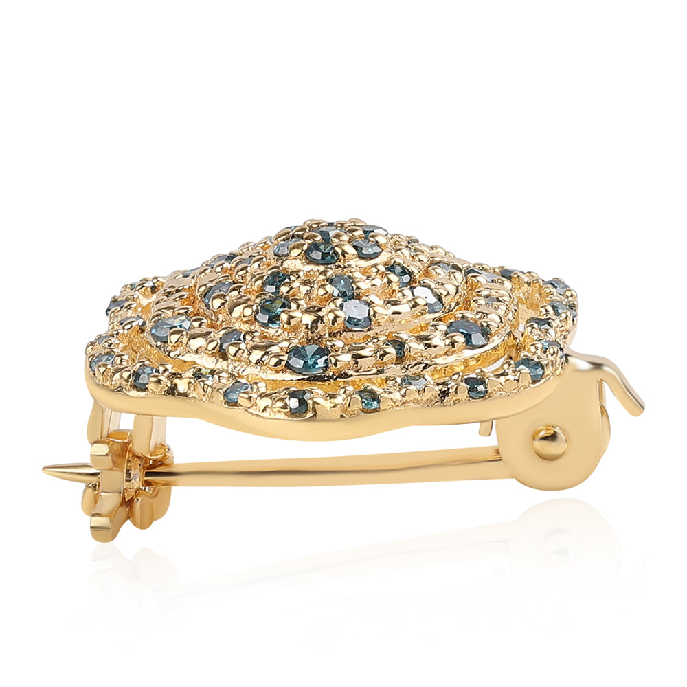 Goldplattierte Silber mit blauem Diamant 2 