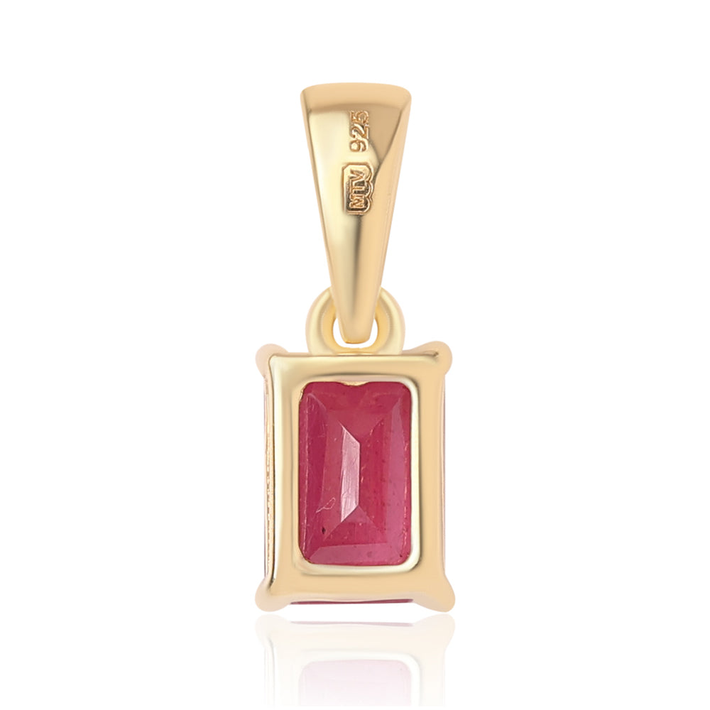 Goldplattierter Silberanhänger mit Rubin aus Mosambik 3 