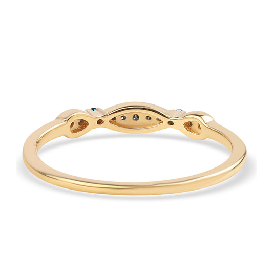Goldplattierter Silberring mit blauem Diamant