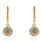 Goldplattierte Silberohrringe mit blauem Diamant