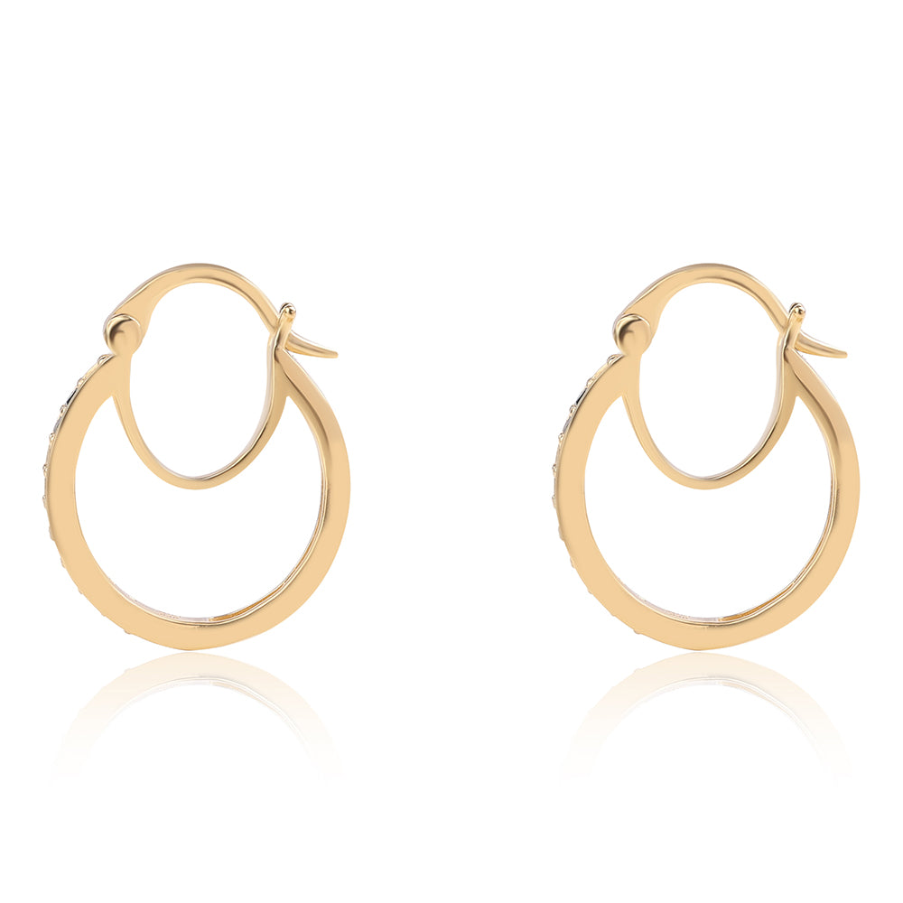 Goldplattierte Silberohrringe mit blauem Diamant 2 