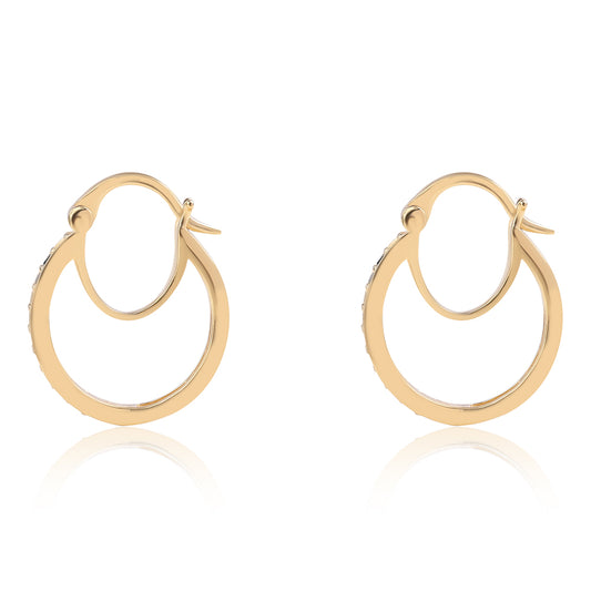 Goldplattierte Silberohrringe mit blauem Diamant