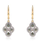 Goldplattierte Silberohrringe mit blauem Diamant