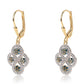 Goldplattierte Silberohrringe mit blauem Diamant