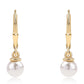 Goldplattierte Silberohrringe mit weißer Süßwasserperle