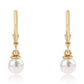 Goldplattierte Silberohrringe mit weißer Süßwasserperle