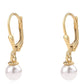Goldplattierte Silberohrringe mit weißer Süßwasserperle