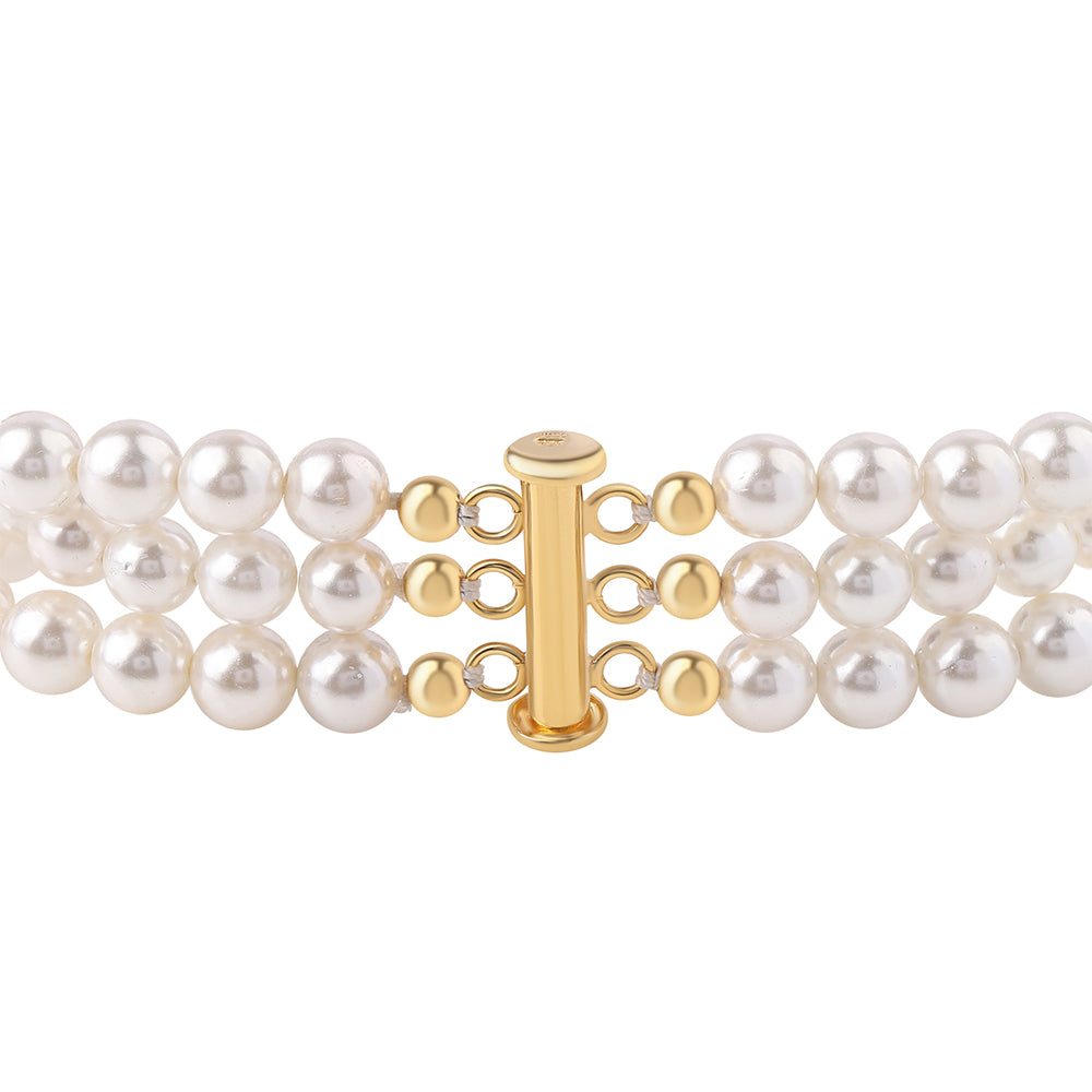 Goldplattiertes Silberarmband mit weißer Süßwasserperle 3 