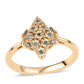 Goldplattierter Silberring mit blauem Diamant