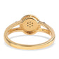 Goldplattierter Silberring mit blauem Diamant und weißem Diamant