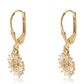 Goldplattierte Silberohrringe mit blauem Diamant und weißem Topas