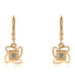 Goldplattierte Silberohrringe mit blauem Diamant