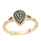 Goldplattierter Silberring mit blauem Diamant