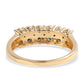Goldplattierter Silberring mit blauem Diamant und weißem Diamant