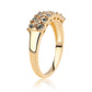 Goldplattierter Silberring mit blauem Diamant und weißem Diamant