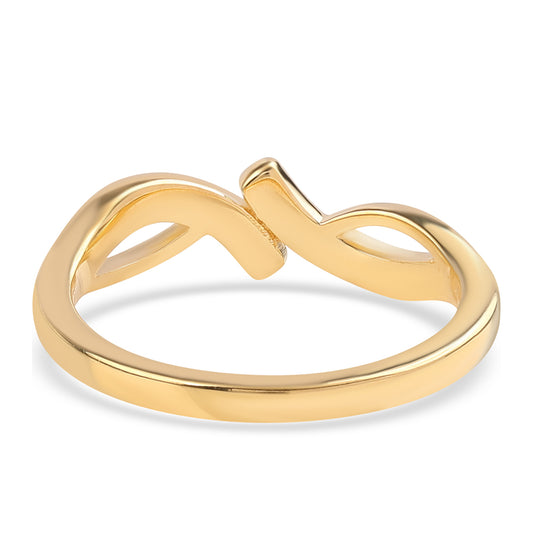 Goldplattierter Silberring mit blauem Diamant und weißem Topas