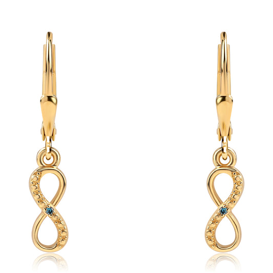 Goldplattierte Silberohrringe mit blauem Diamant