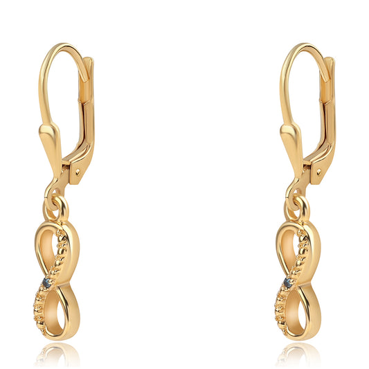 Goldplattierte Silberohrringe mit blauem Diamant