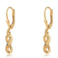 Goldplattierte Silberohrringe mit blauem Diamant