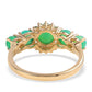 Goldplattierter Silberring mit grünem äthiopischem Opal aus Lega Dembi und Chromdiopsid