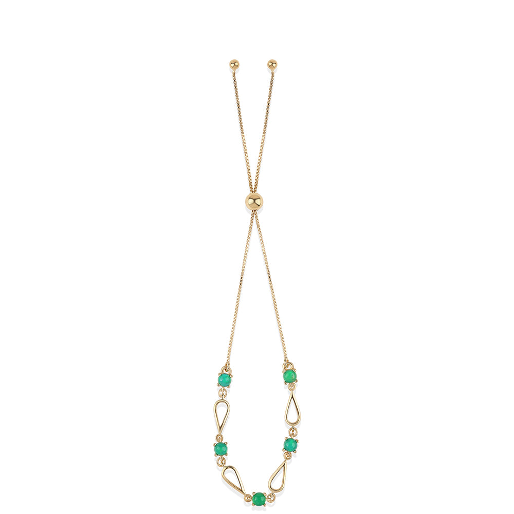 Goldplattiertes Silberarmband mit grünem äthiopischem Opal aus Lega Dembi 2 