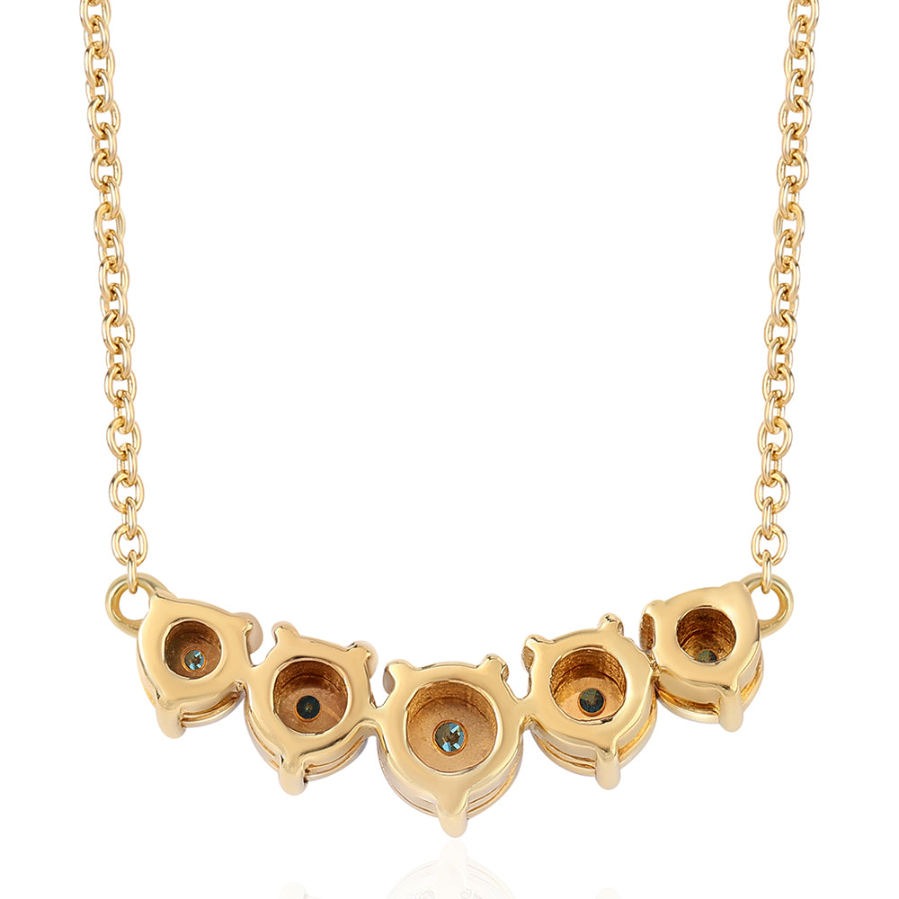Goldplattierte Silberhalskette mit blauem Diamant 3 