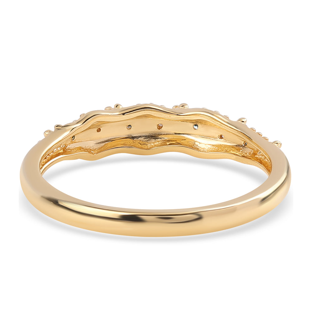 Goldplattierter Silberring mit blauem Diamant und weißem Diamant 2 