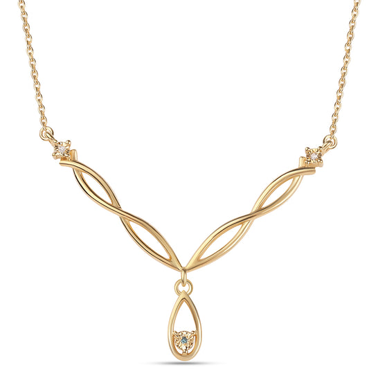 Goldplattierte Silberhalskette mit blauem Diamant und weißem Diamant