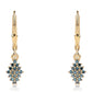 Goldplattierte Silberohrringe mit blauem Diamant